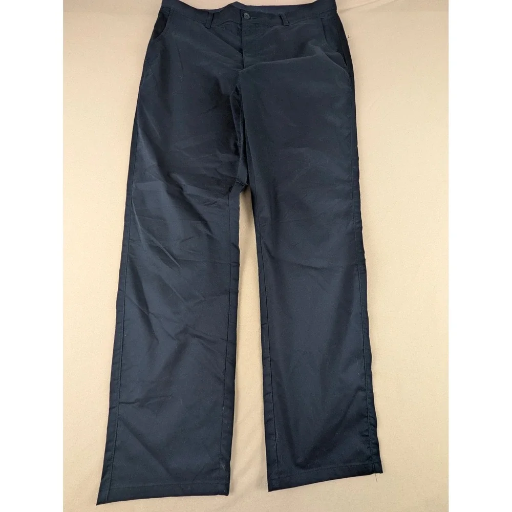 FootJoy Mens Navy Blue Performance Golf Pants Straight Leg 34x30 FJ Gripper